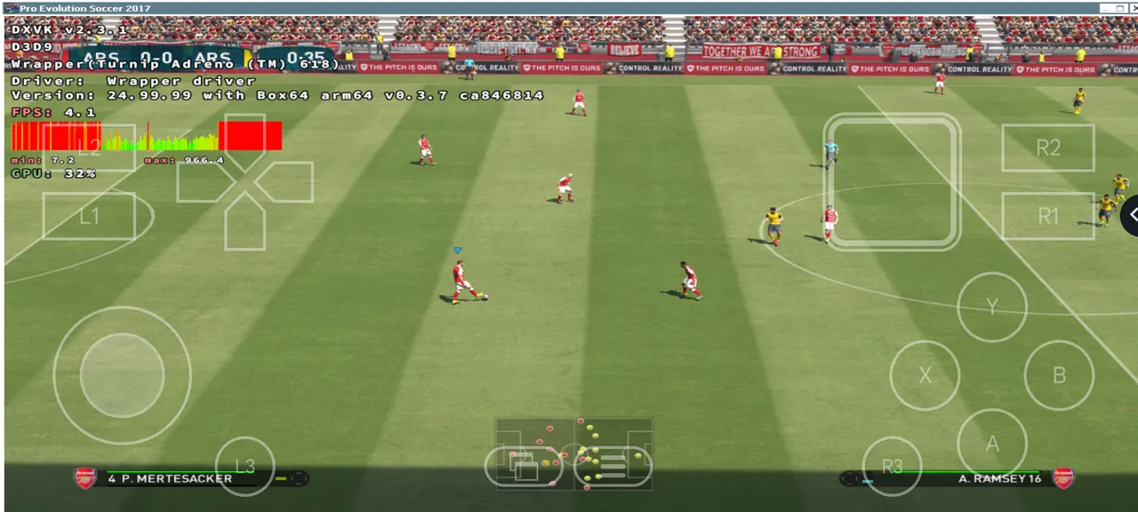 PES 2017 running on winlator