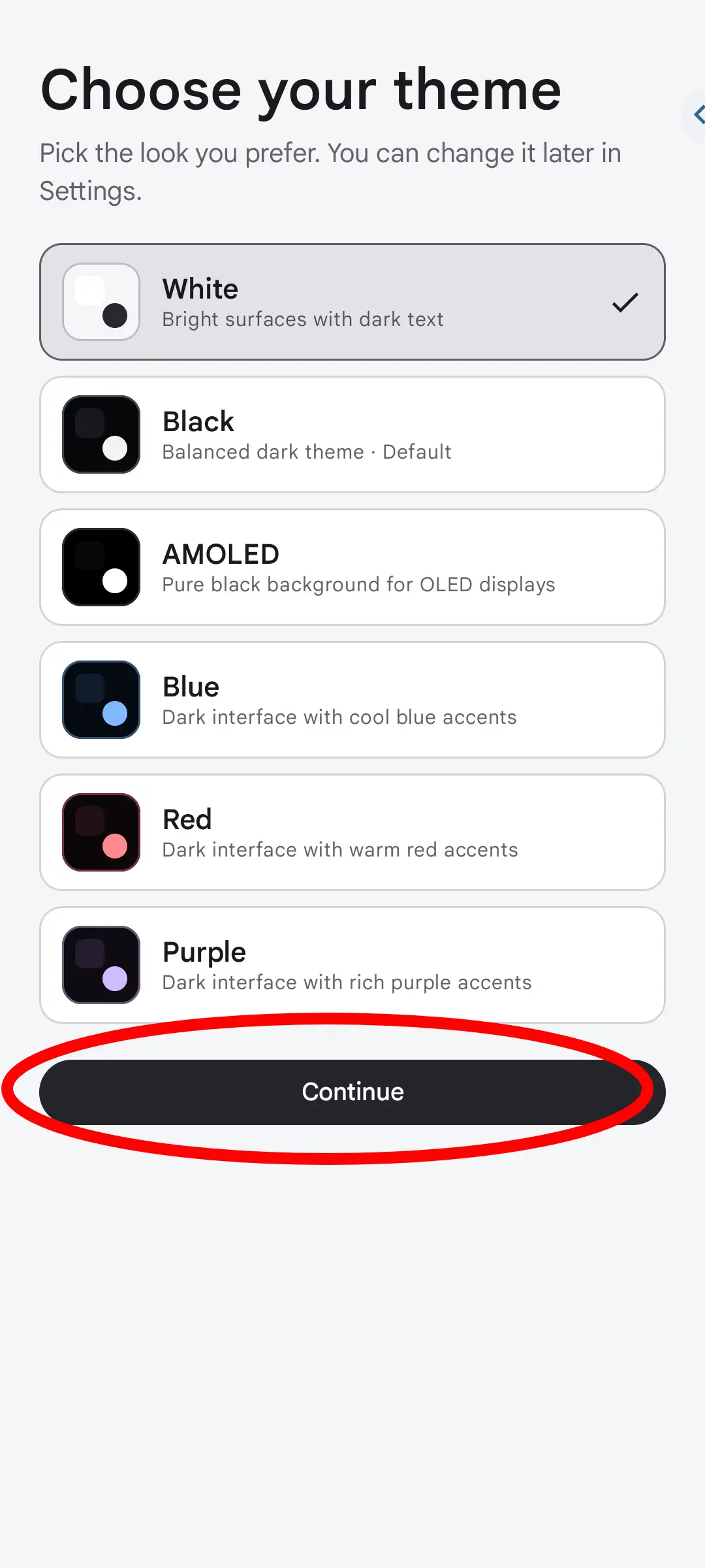 Theme selection screen in Winlator Ludashi